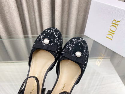PEARL MARY JANE PUMP IN BLACK MIX WHITE TWEED 30 MM