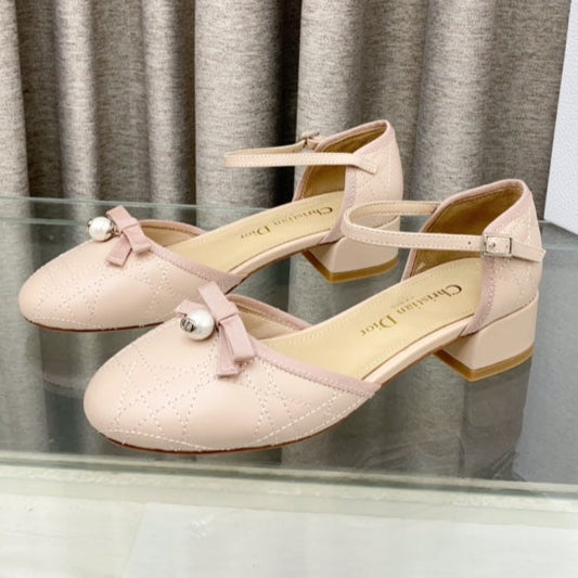 PEARL MARY JANE PUMP IN LIGHT PINK LAMBSKIN 30 MM