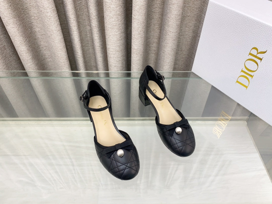 PEARL MARY JANE PUMP IN BLACK LAMBSKIN 30 MM