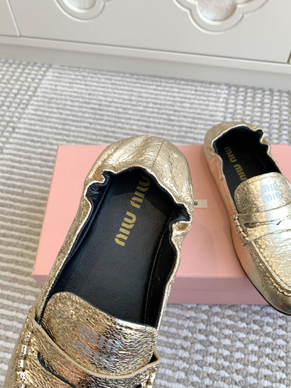 NAPPA LOAFERS IN GOLD METALLIC LAMBSKIN