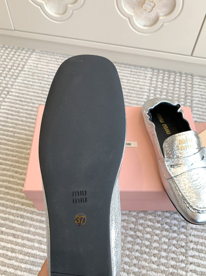NAPPA LOAFERS IN SILVER METALLIC LAMBSKIN