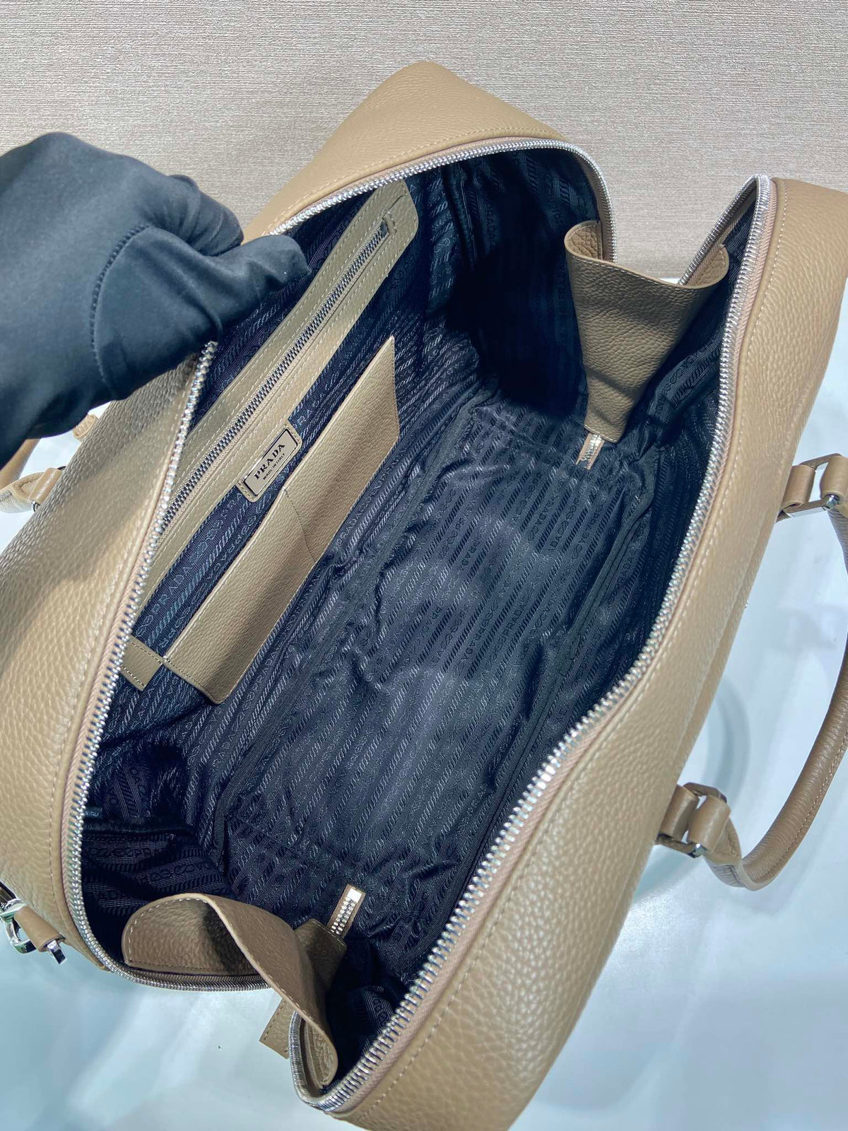BRIEFCASE 40 IN DRIED MOSS GRAINED CALFSKIN