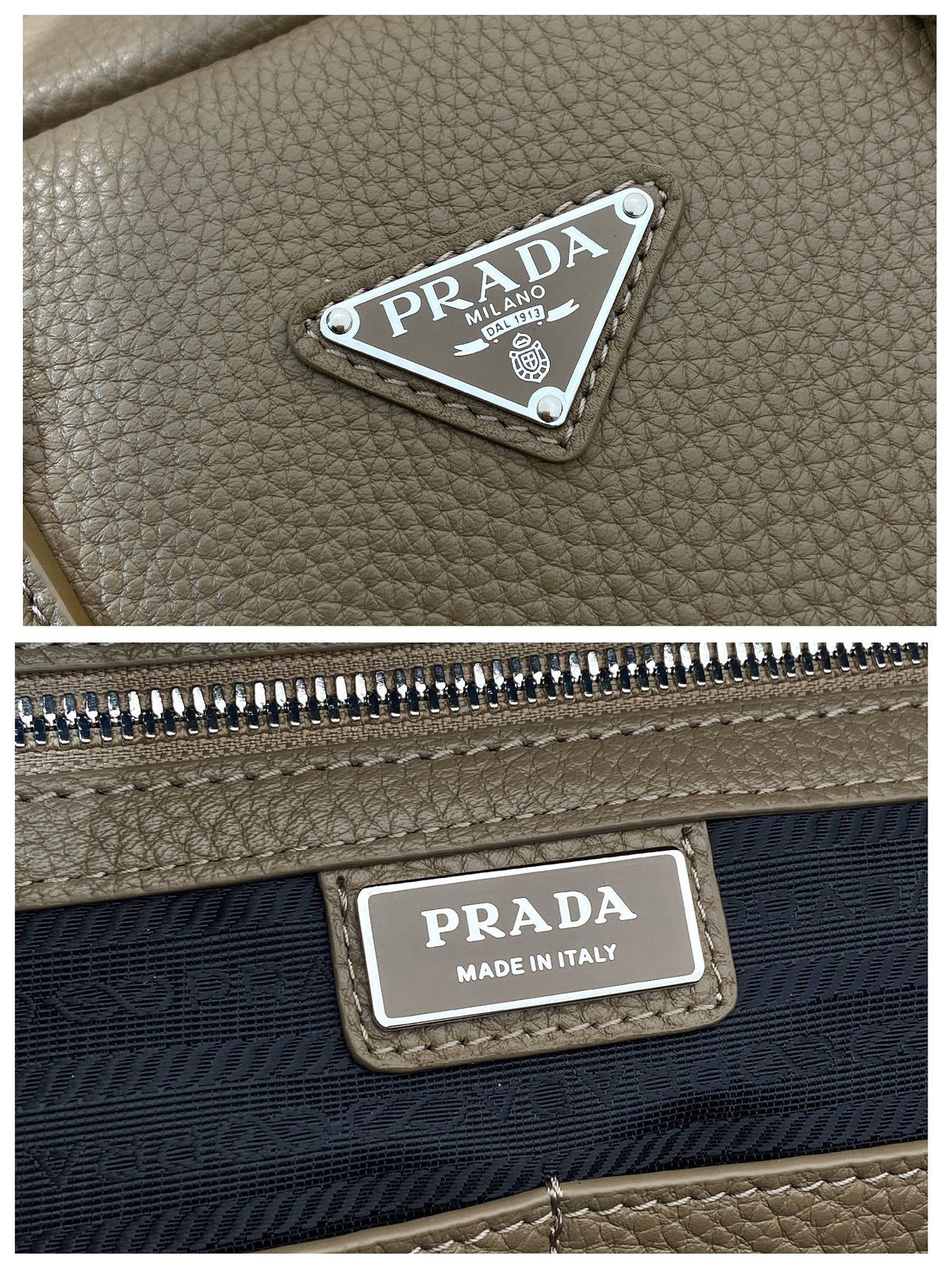 BRIEFCASE 40 IN DRIED MOSS GRAINED CALFSKIN