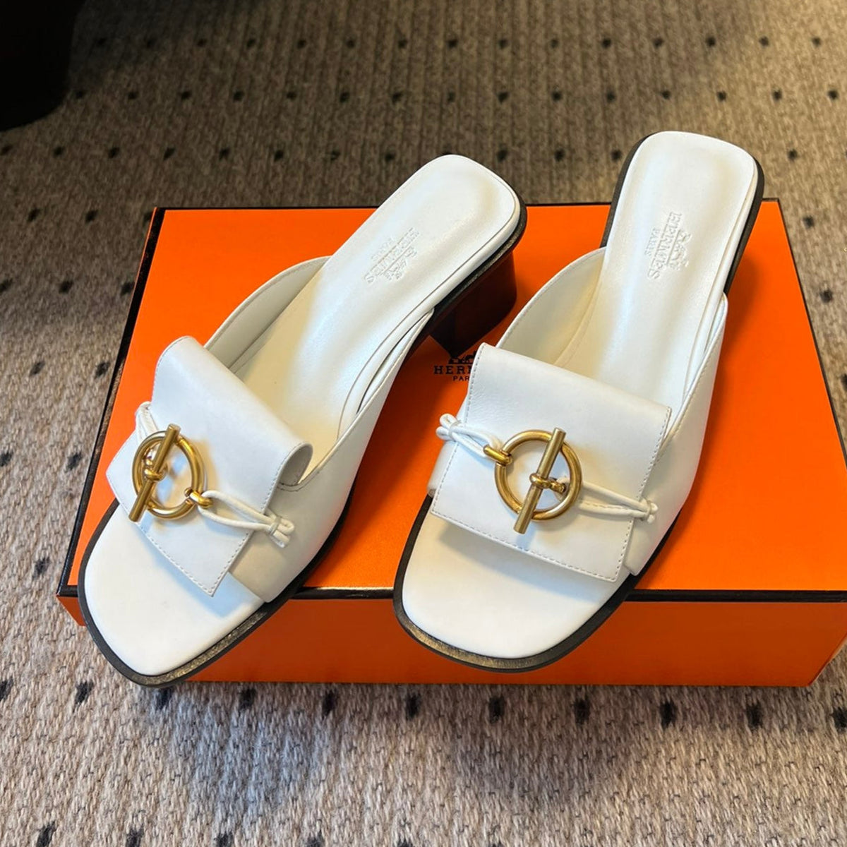 ILOT 55 MM SANDAL IN WHITE CALFSKIN