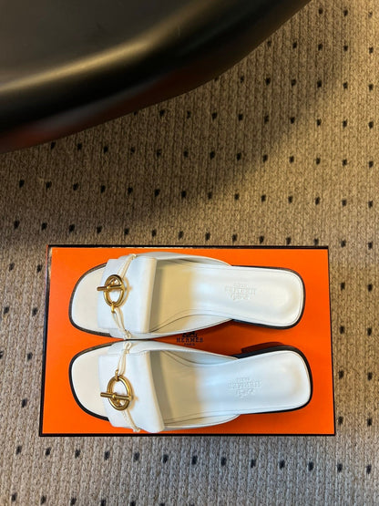 ILOT 55 MM SANDAL IN WHITE CALFSKIN