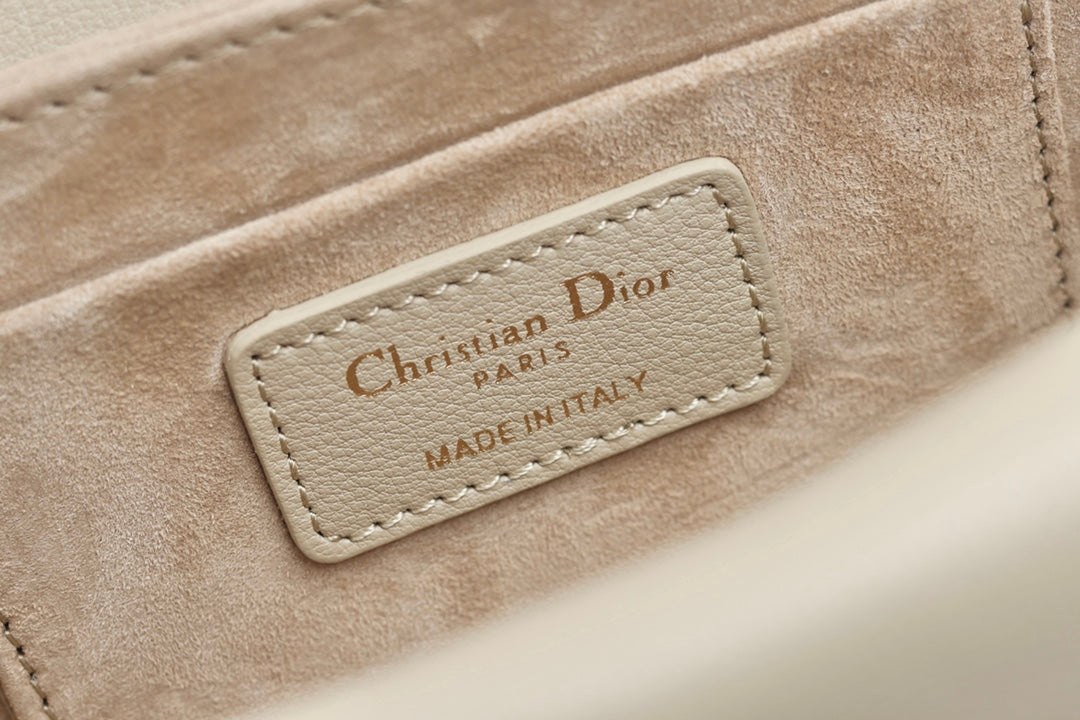 JOLIE TOP HANDLE BAG 19 IN BEIGE CANNAGE CALFSKIN