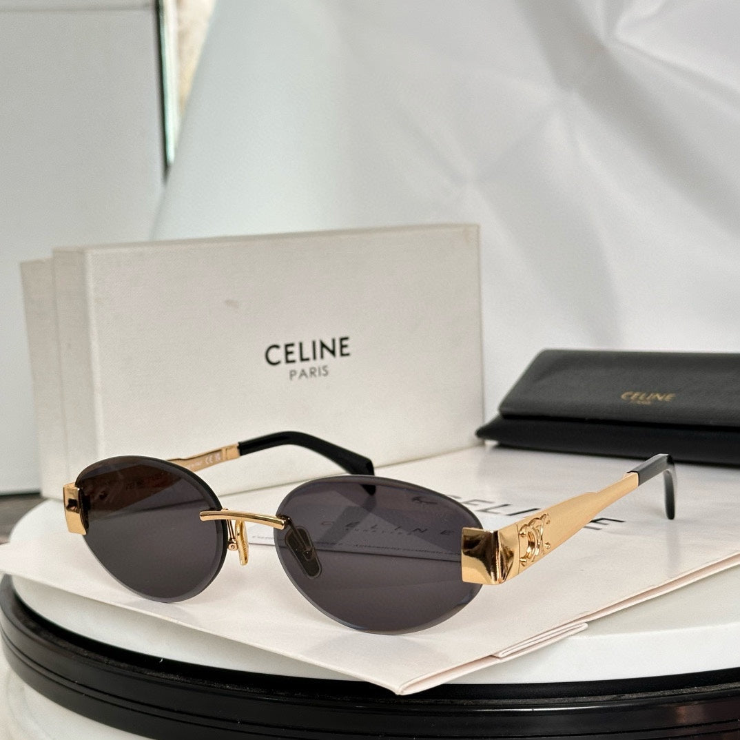 TRIOMPHE OVAL SUNGLASS  CL40240l IN METAL