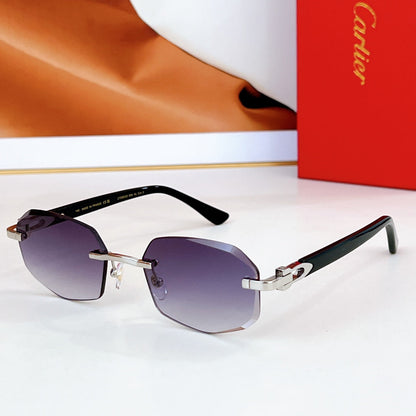 C DE RIMLESS GEOMETRIC FRAME SUNGLASSES CT0902S IN METAL AND ACETATE