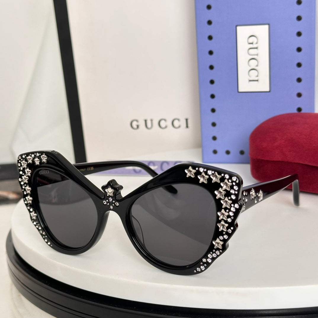 CRYSTAL STUDDED CAT-EYE FRAME SUNGLASSES GG1095S IN ACETATE