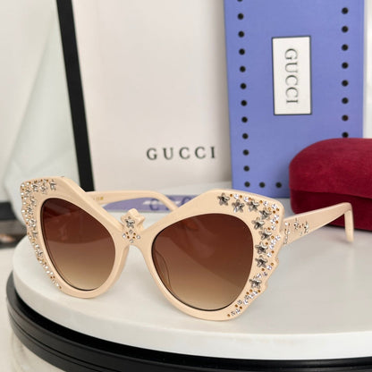 CRYSTAL STUDDED CAT-EYE FRAME SUNGLASSES GG1095S IN ACETATE