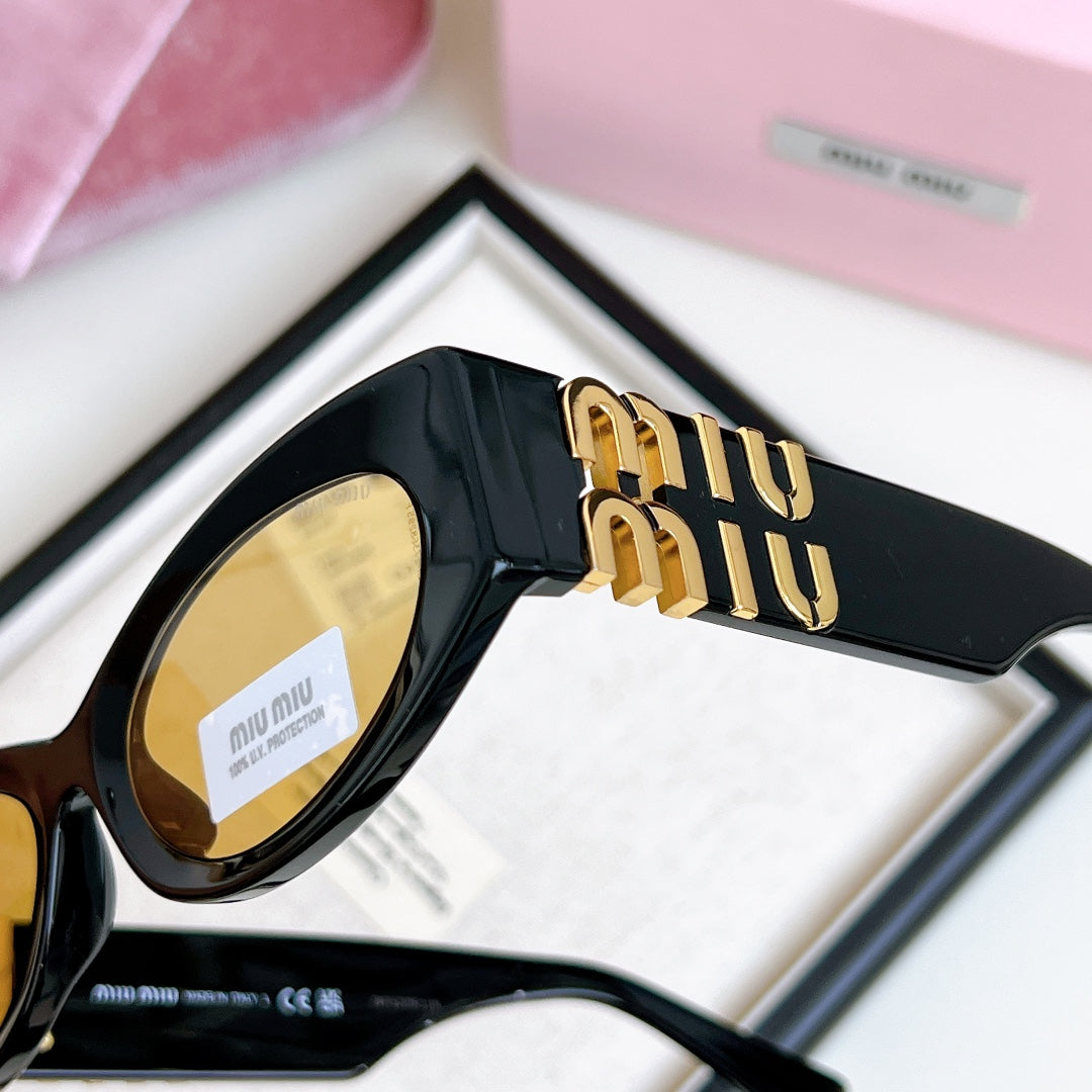 LOGO SMU 11WS SUNGLASSES 575894 IN BLACK ACETATE BROWN LENS