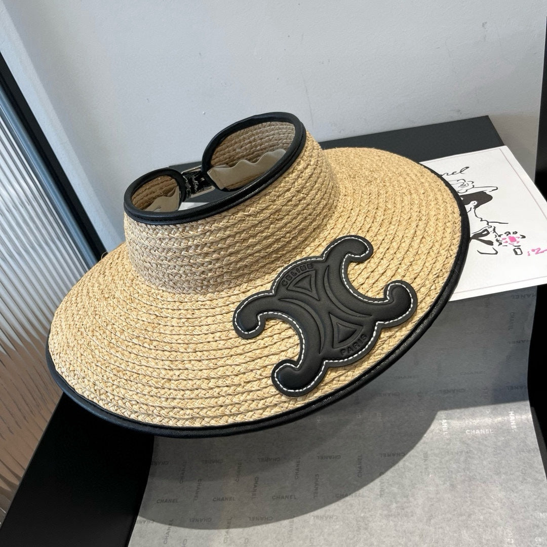 WIDE BRIM HALF HEAD HAT MODEL 650340 IN NATURAL RAFFIA STRAW