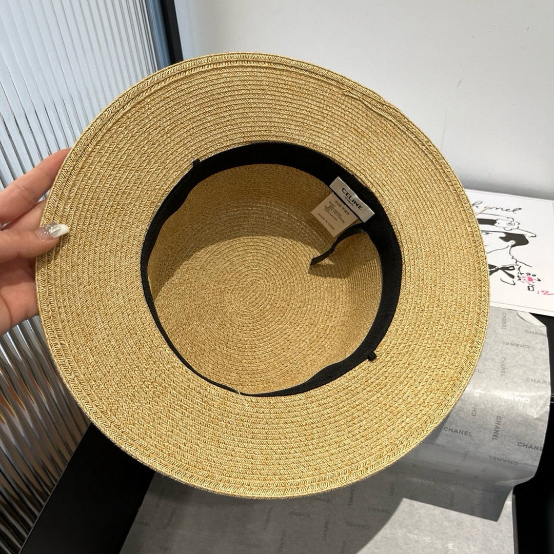 BEAD DECOR STRAW HAT MODEL 650345 IN NATURAL WOVEN STRAW