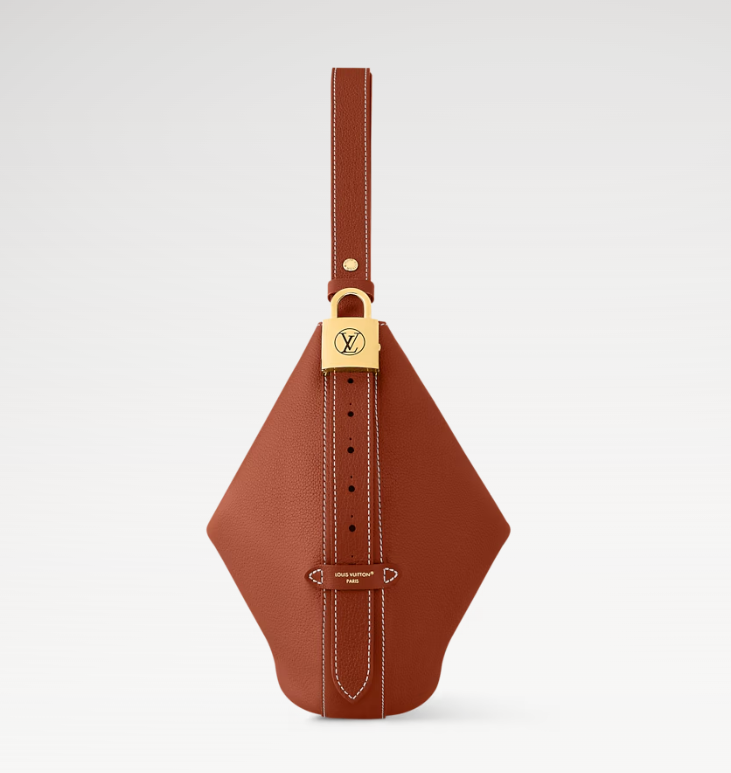 LOW KEY COOKIE MM 32 IN COGNAC BROWN CALFSKIN GOLD HARDWARE