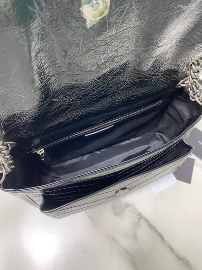 MEDIUM NIKI 28 IN BLACK CALFSKIN CHAIN BAG High-end