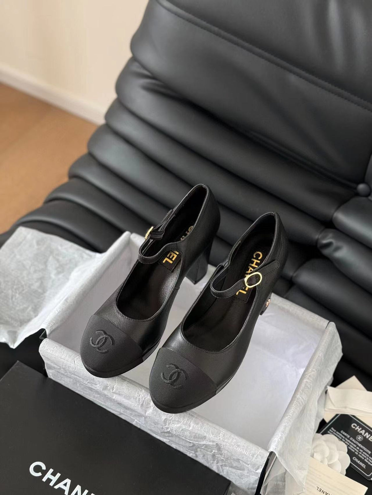 MARY JANE HIGH HEEL 9.5 BLACK CALFSKIN