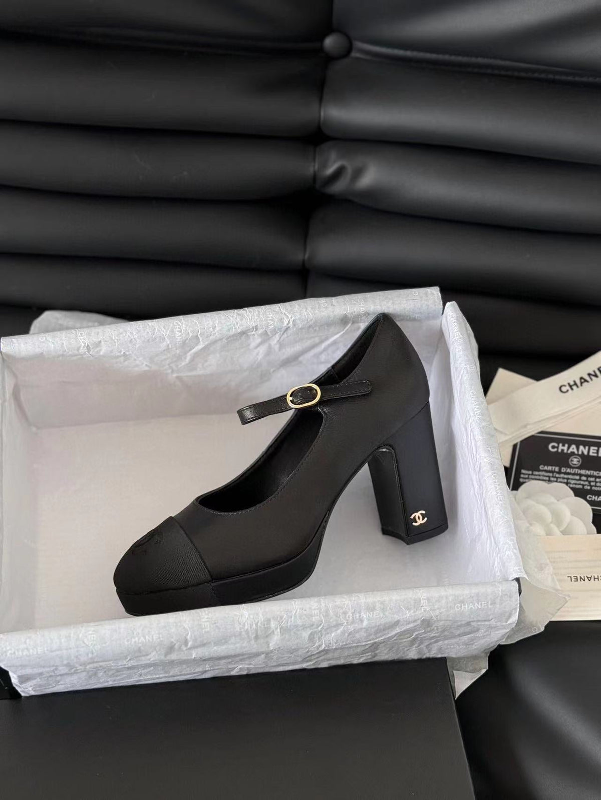 MARY JANE HIGH HEEL 9.5 BLACK CALFSKIN