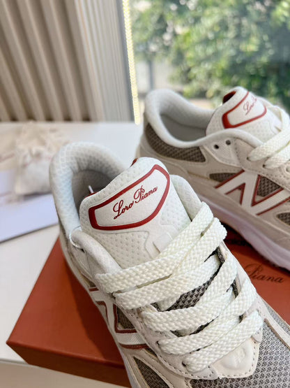 LP&NB CLASSIC BISCUIT SNEAKERS WHITE SUEDE