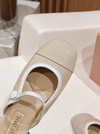 MM MULES IN BEIGE LAMBSKIN