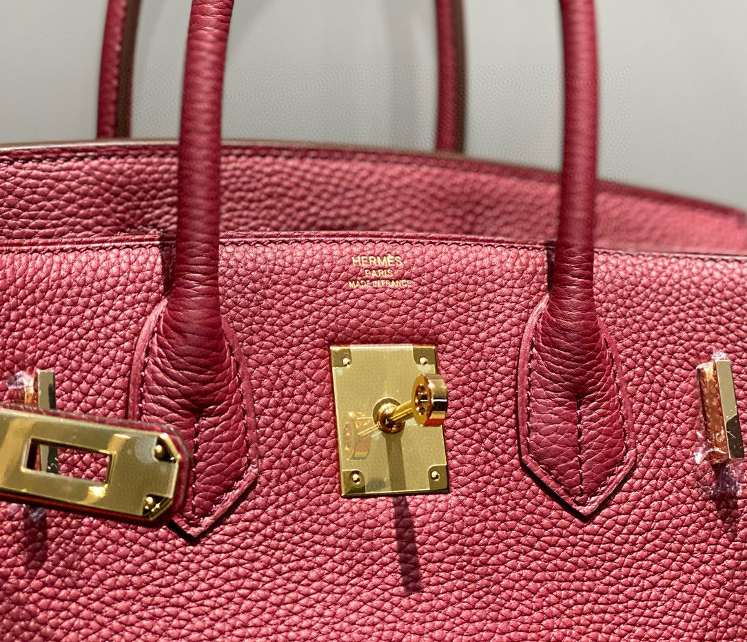 HM BIRKIN 25CM BURGUNDY CALFSKIN GOLD HARDWARE