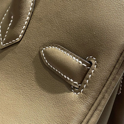 HM SHOULDER BIRKIN 29CM GRAY CALFSKIN SILVER HARDWARE