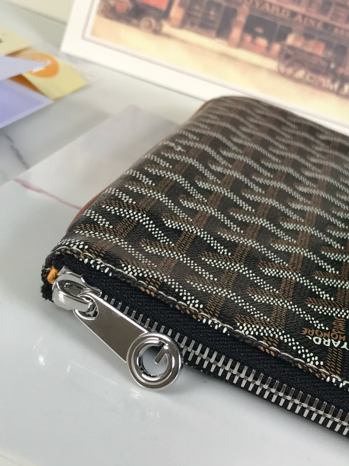 SENAT POCHETTE IN NAVY BLUE GOYARDINE CANVAS