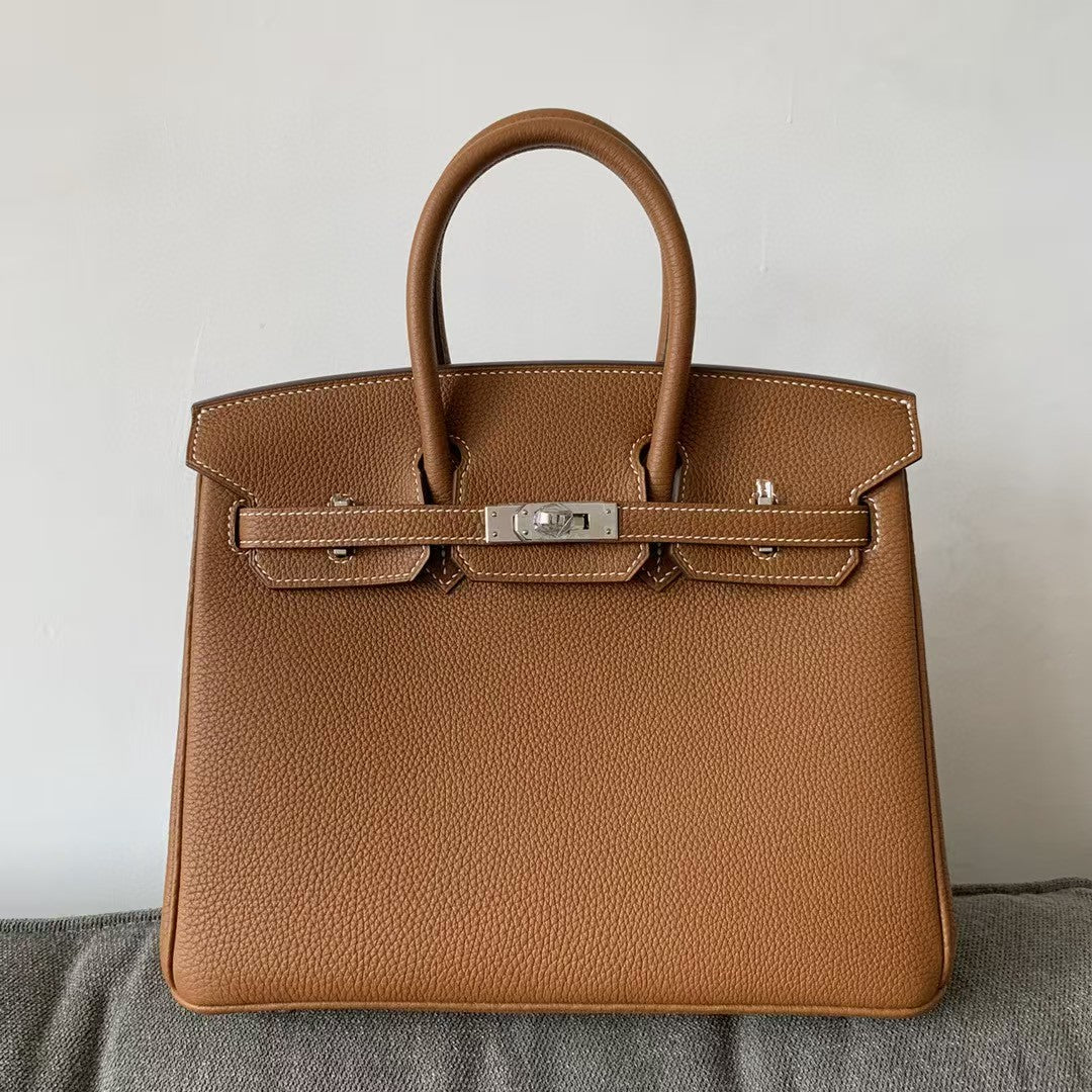 HM BIRKIN 35CM BAG BROWN CALFSKIN SILVER HARDWARE