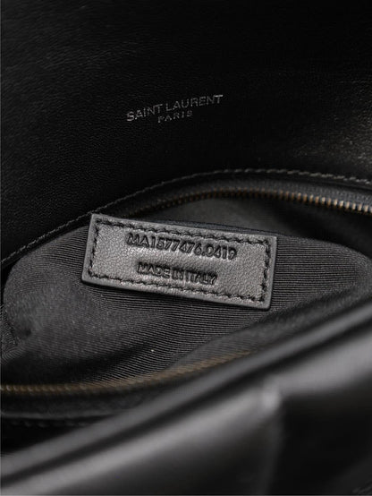 LOULOU PUFFER MEDIUM 29 IN ALL BLACK SHEEPSKIN BLACK HARDWARE