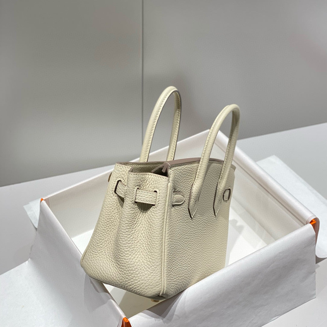 HM BIRKIN 20CM BAG MILKY WHITE TOGO LEATHER GOLD HARDWARE