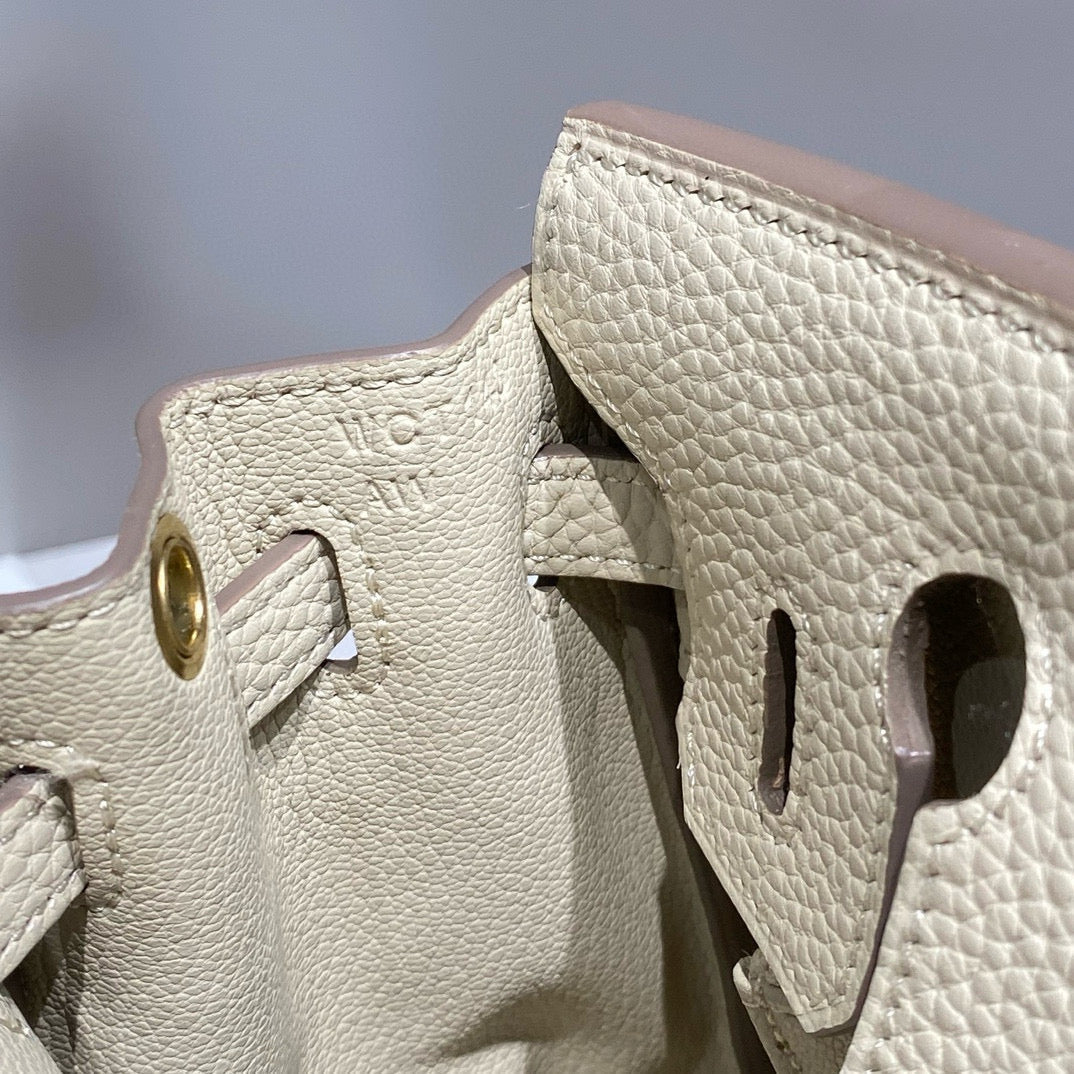 HM BIRKIN 20CM BAG MILKY WHITE TOGO LEATHER GOLD HARDWARE