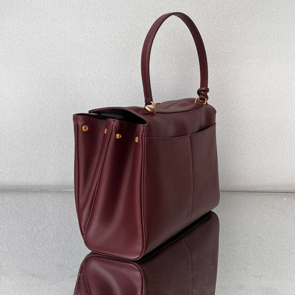 RODEO MEDIUM BAG 35 IN BURGUNDY SMOOTH CALFSKIN GOLD HARDWARE