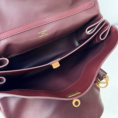 RODEO MEDIUM BAG 35 IN BURGUNDY SMOOTH CALFSKIN GOLD HARDWARE