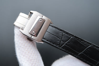 SANTOS 100 39MM STEEL CASE WHITE DIAL