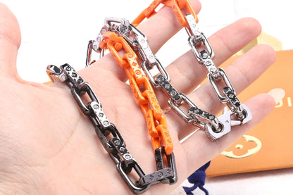 LOUIS VUITTON ORANGE BAMBOO SPLICING NECKLACE