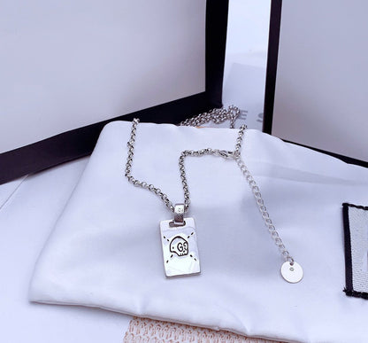 GG GHOST STERLING SILVER SKULL NECKLACE
