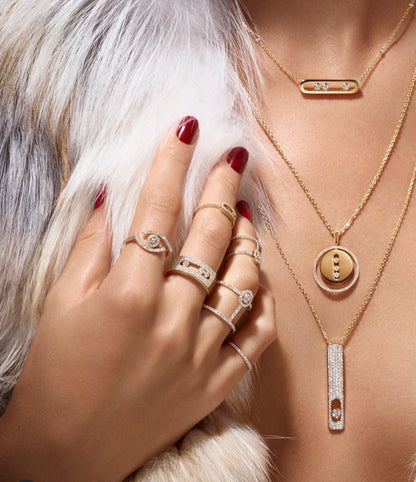 LUCKY MOVE PM NECKLACE PINK GOLD DIAMOND