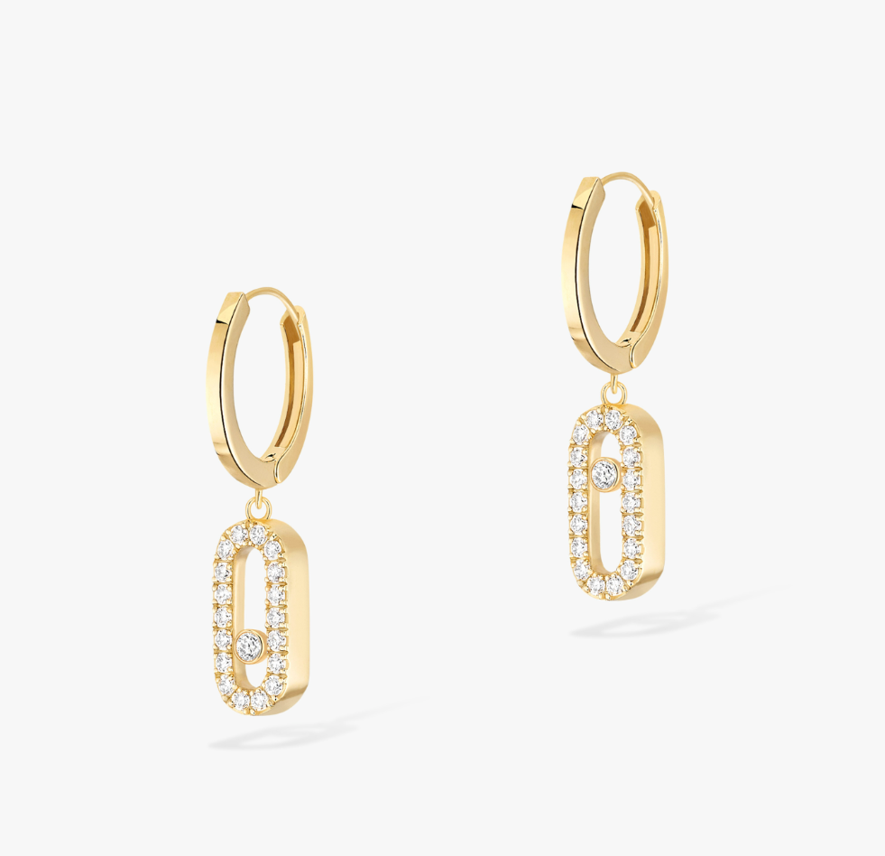MOVE UNO HOOP DIAMOND EARRINGS