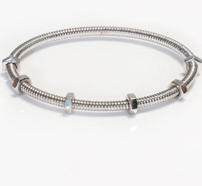 NUTS AND BOLTS SILVER BRACELET