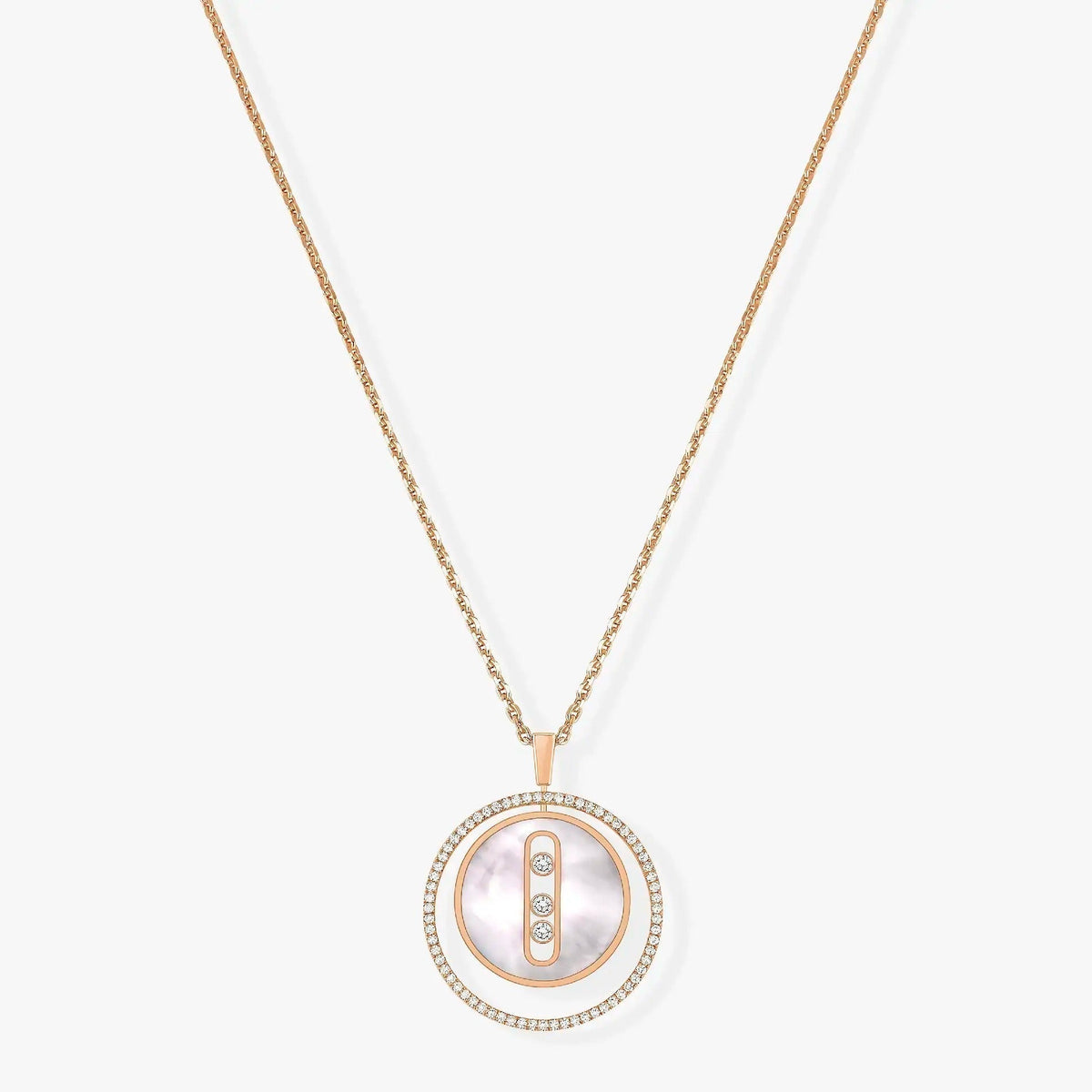 LUCKY MOVE MM NACRE BLANCHE DIAMOND NECKLACE