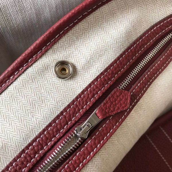 HERM Garden Party 30 Bag In Bordeaux Taurillon Leather