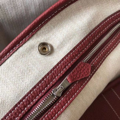 HERM Garden Party 30 Bag In Bordeaux Taurillon Leather