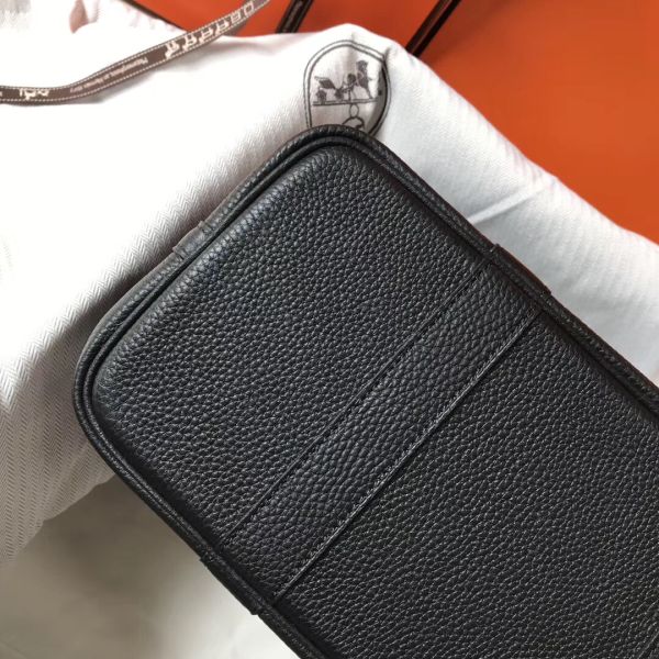 HERM Garden Party 30 Bag In Black Taurillon Leather