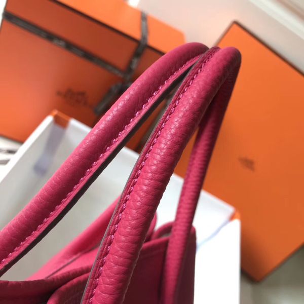 HERM Garden Party 30 Bag In Rose Red Taurillon Leather