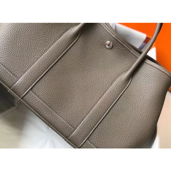 HERM Garden Party 30 Bag In Taupe Taurillon Leather
