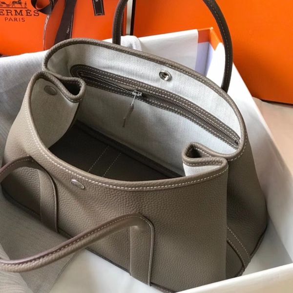 HERM Garden Party 30 Bag In Taupe Taurillon Leather