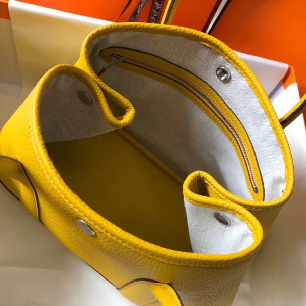 HERM Garden Party 30 Bag In Yellow Taurillon Leather