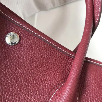 HERM Garden Party 36 Bag In Bordeaux Clemence Leather