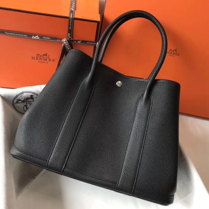 HERM Garden Party 36 Bag In Black Clemence Leather
