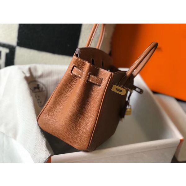 HERM Birkin 25cm Bag In Gold Clemence Leather GHW