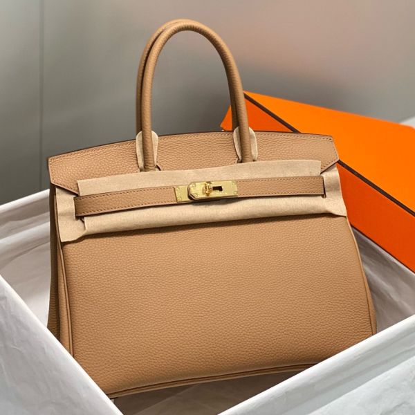 HERM Birkin 30cm Bag In Chai Clemence Leather GHW